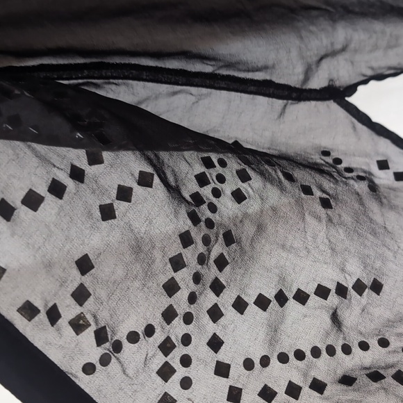 🍉 Sans Souci Sheer Black Studded Sleeveless Button Up Size Medium - Picture 4 of 5